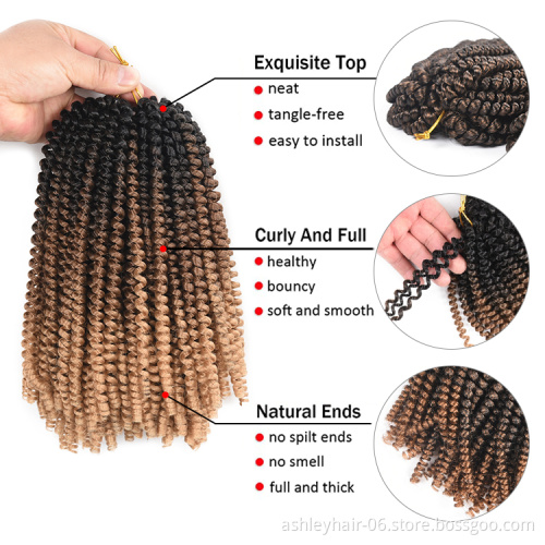 hot sale julianna spring twist 8inch crochet hair spring curl hair spring twist hair 12inch color T1B/GREY